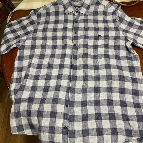 Men's RODD & GUNN Blue Linen Shirt - Picture 7 of 8